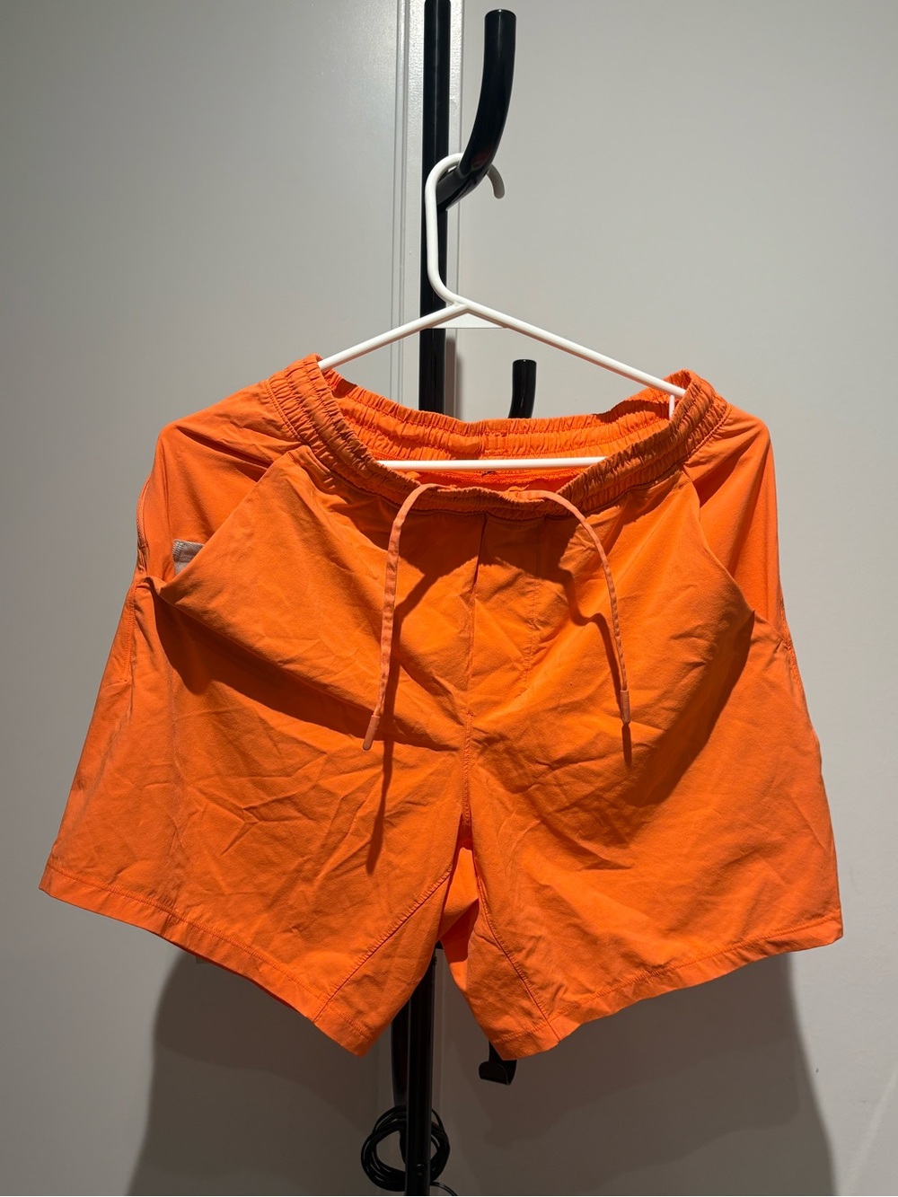 Women's Orange Athletic Drawstring Shorts - Lightweight Performance